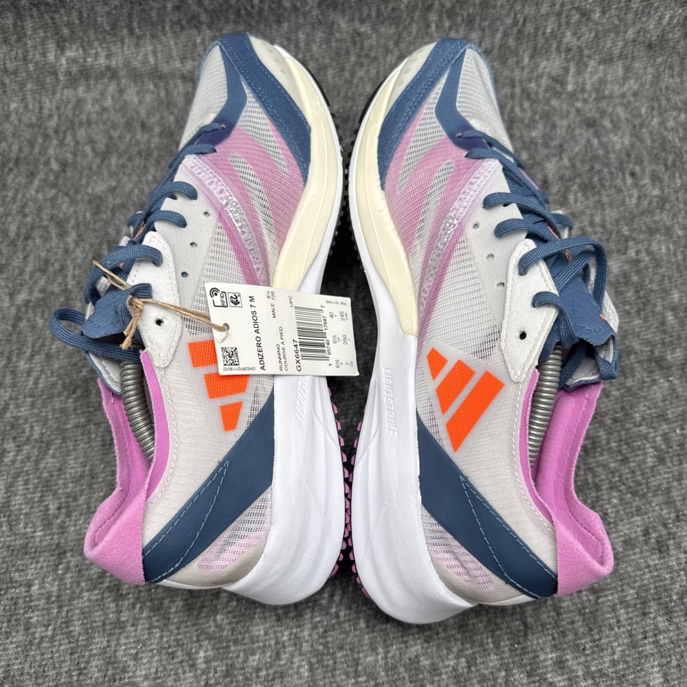 Adidas Adizero Adios 7 M Grey Purple Orange GX6647 Men's Sz 11.5 Running Shoes - Picture 5 of 8